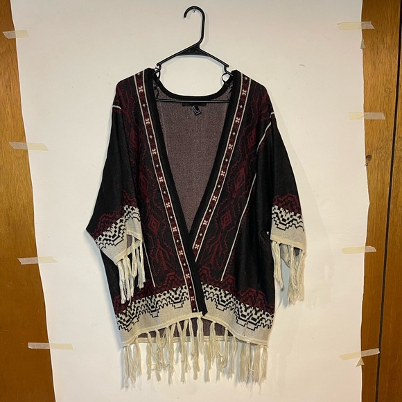 Forever 21 Women’s Western Sweater Shawl Wrap Size Oversized Medium - Picture 4 of 12